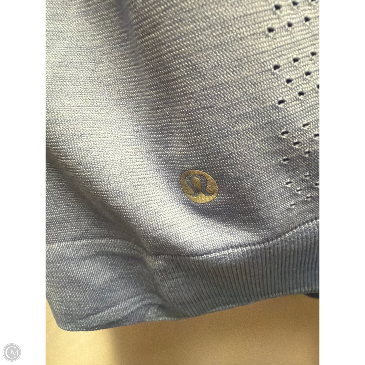 Athletic Top Long Sleeve Collar By Lululemon In Blue, Size: M
