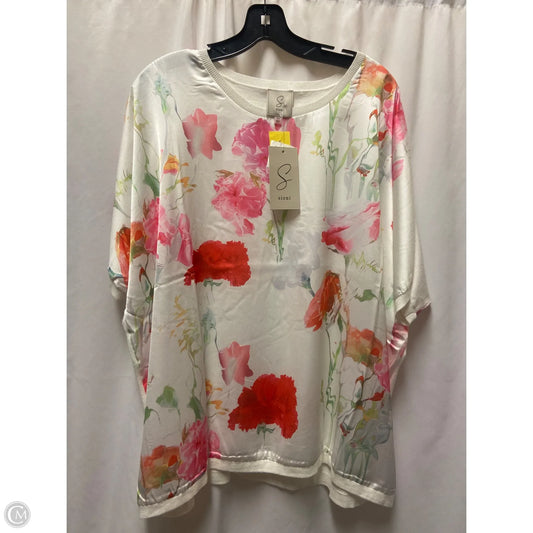 Top Short Sleeve By Sioni In Floral Print, Size: 2x