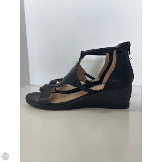 Sandals Heels Wedge By C And C In Black, Size: 7.5