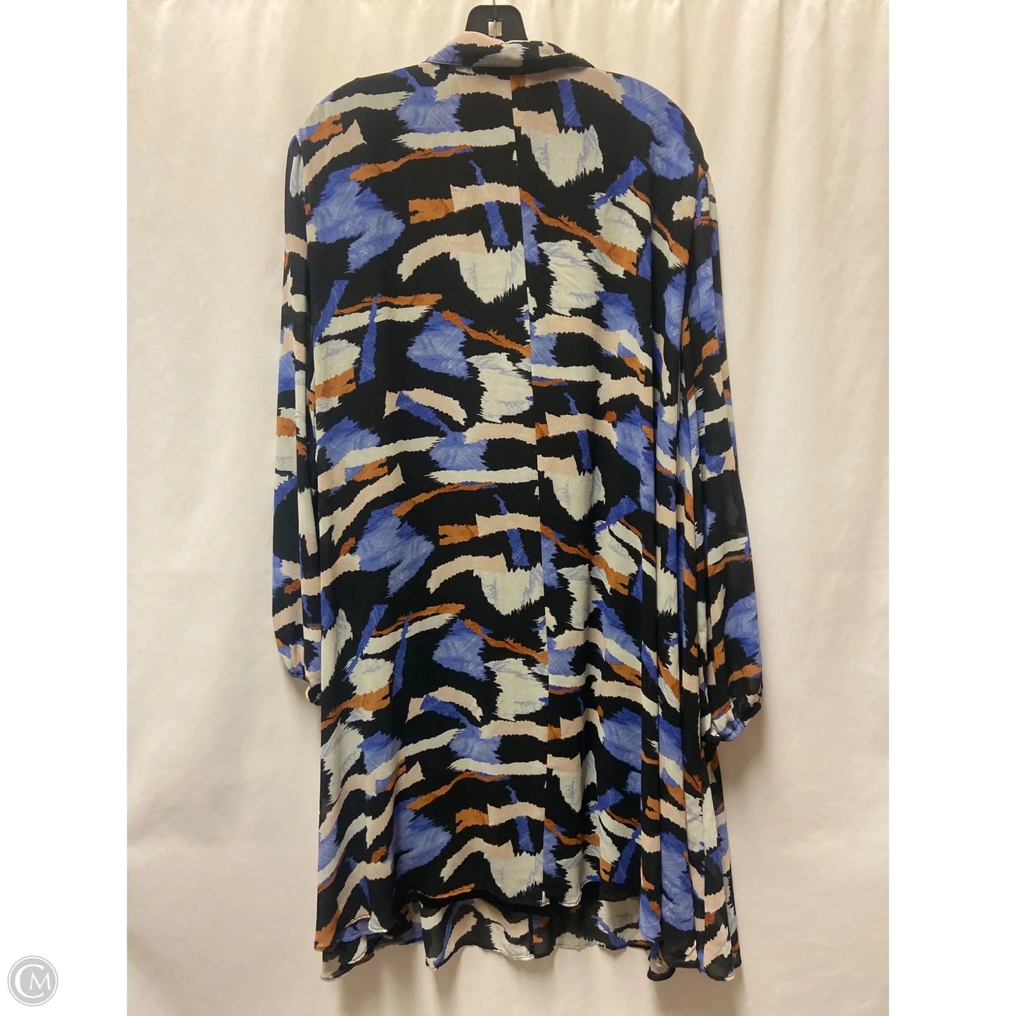 Dress Casual Midi By Nine West In Black & Blue, Size: 3x