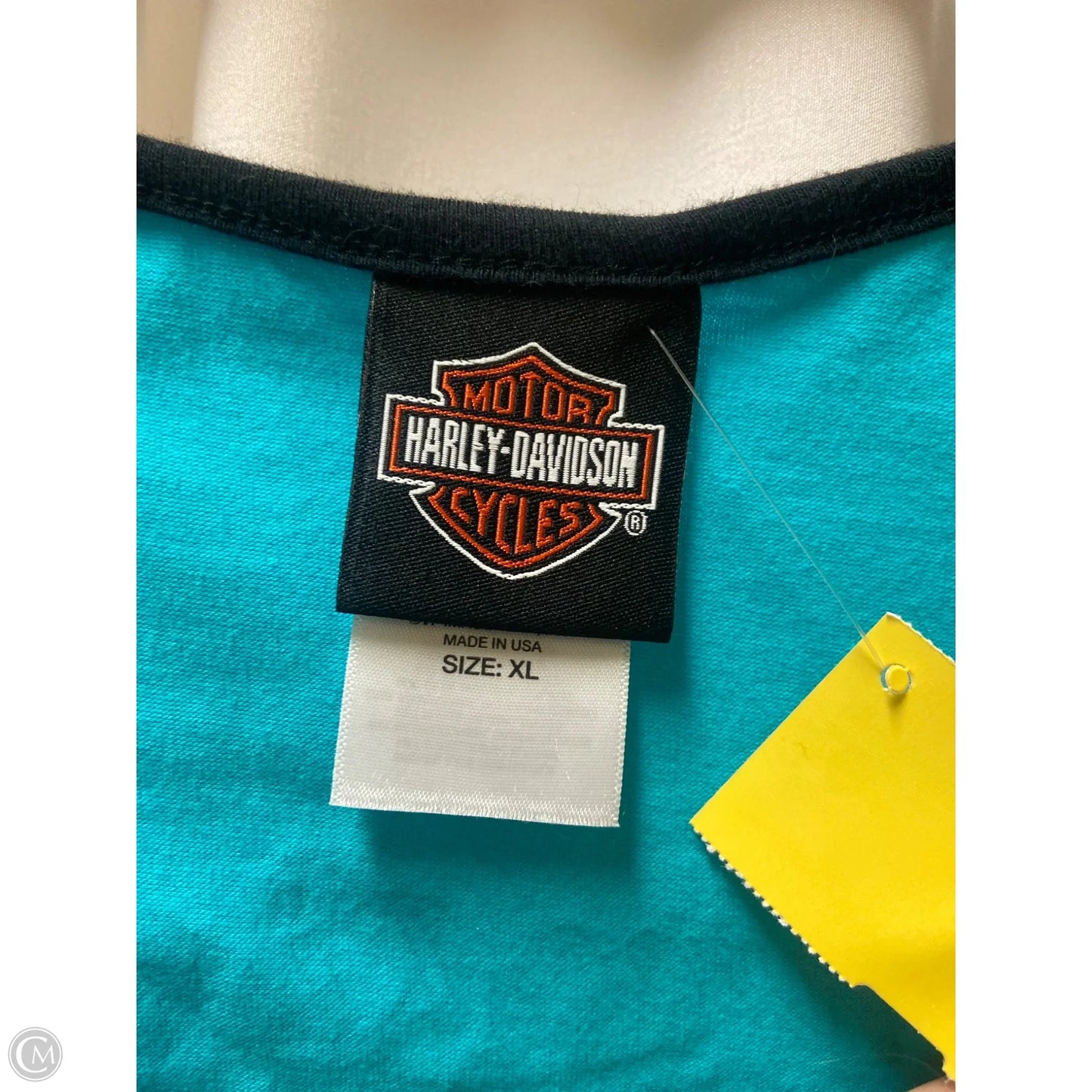 Top 3/4 Sleeve By Harley Davidson In Aqua, Size: Xl