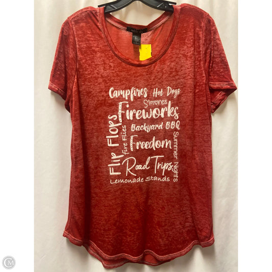 Top Short Sleeve By Clothes Mentor In Red & White, Size: 1x