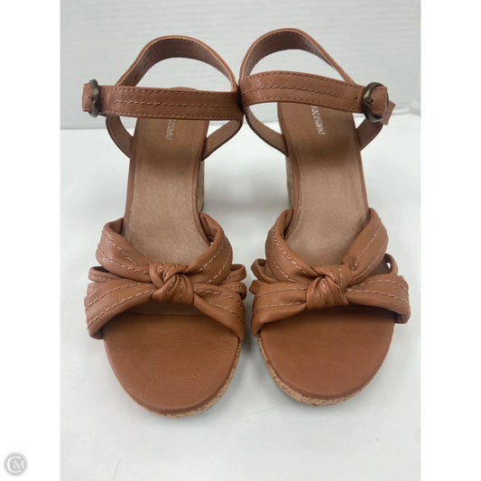 Sandals Heels Block By Clothes Mentor In Brown, Size: 8.5