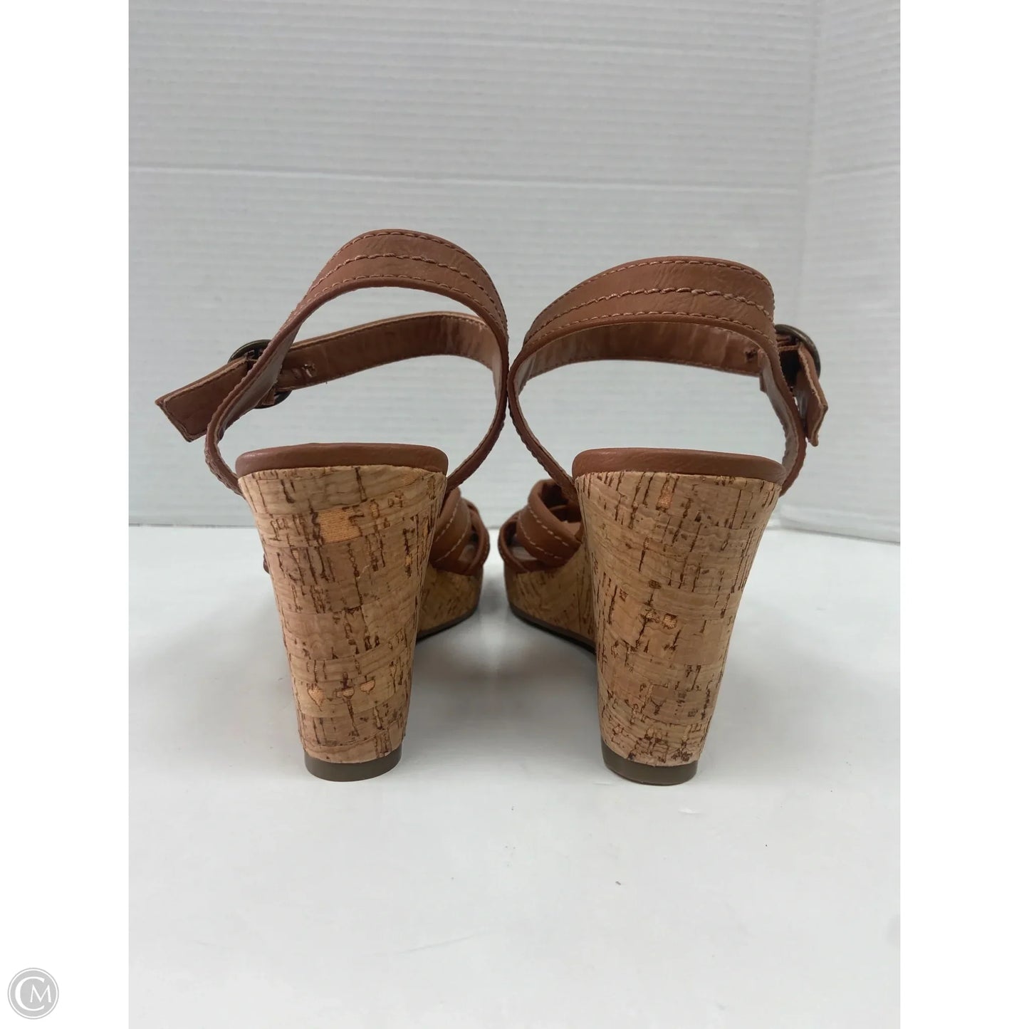 Sandals Heels Block By Clothes Mentor In Brown, Size: 8.5