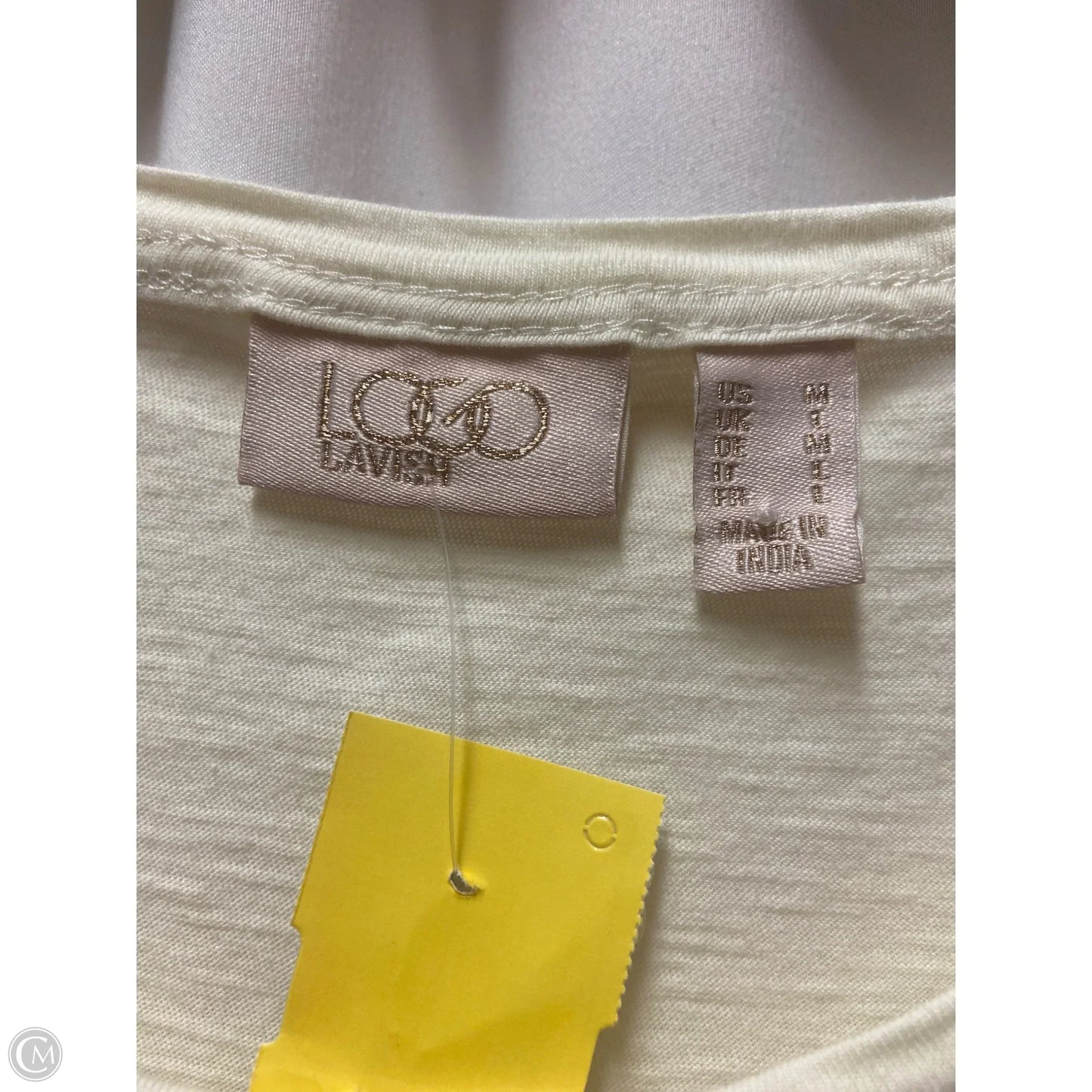 Top Sleeveless By Logo In Cream, Size: M