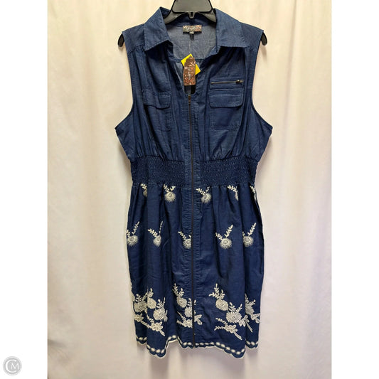Dress Casual Midi By Clothes Mentor In Blue, Size: 2x