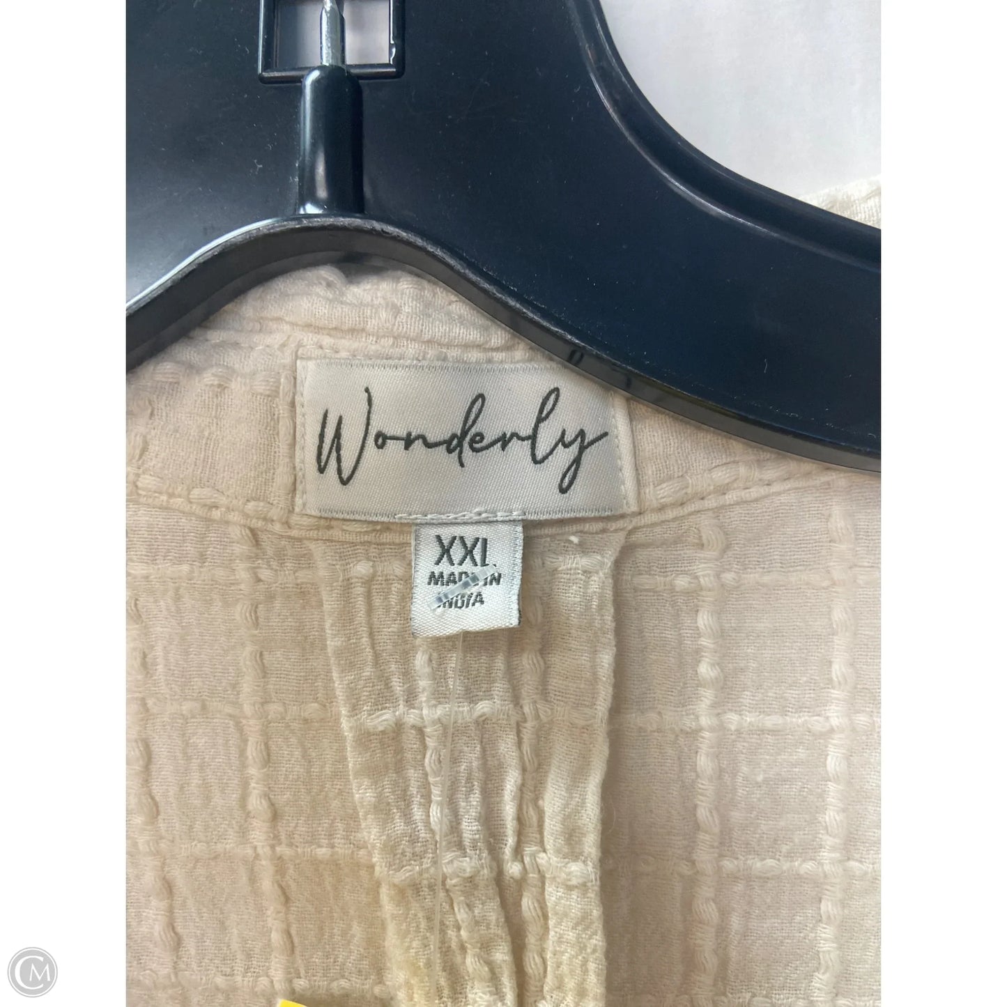 Top Short Sleeve By Wonderly In Cream, Size: Xxl