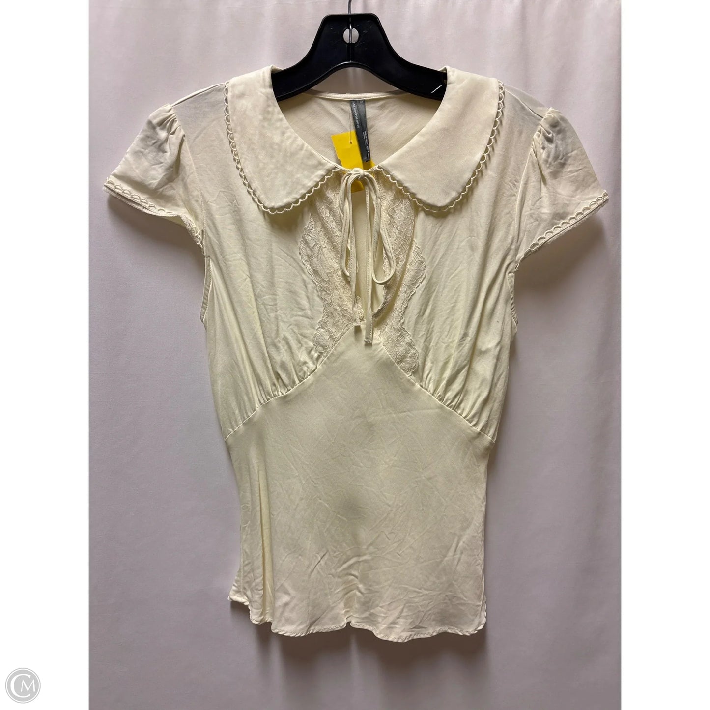Top Short Sleeve By Anthropologie In Yellow, Size: S