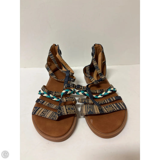 Sandals Flats By Clothes Mentor In Navy, Size: 9.5