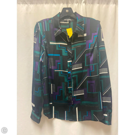 Top Long Sleeve Designer By Karl Lagerfeld In Black, Size: S