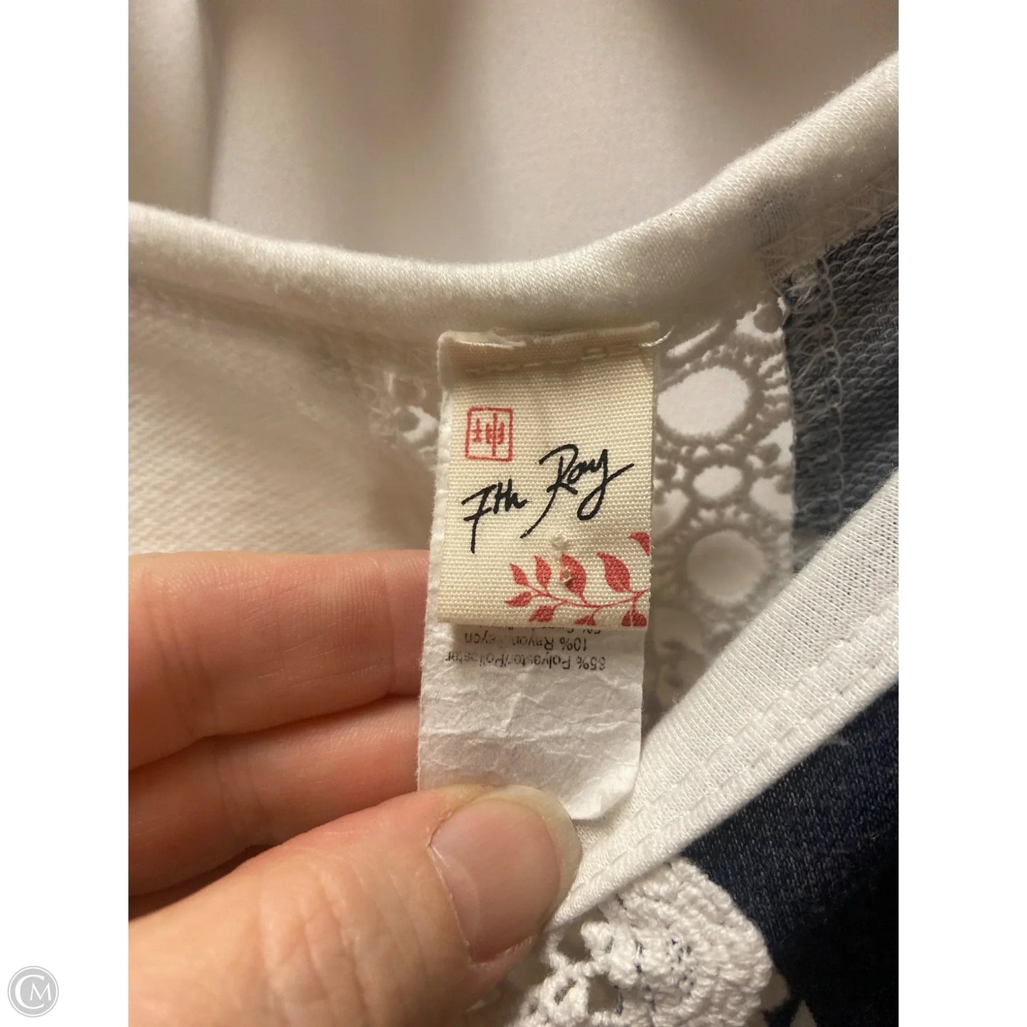 Top Short Sleeve By 7th Ray In Blue & Red & White, Size: M