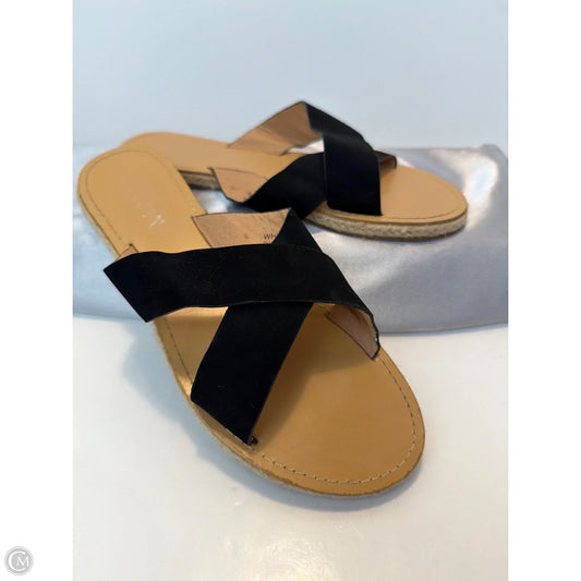 Sandals Flats By Clothes Mentor In Black, Size: 8