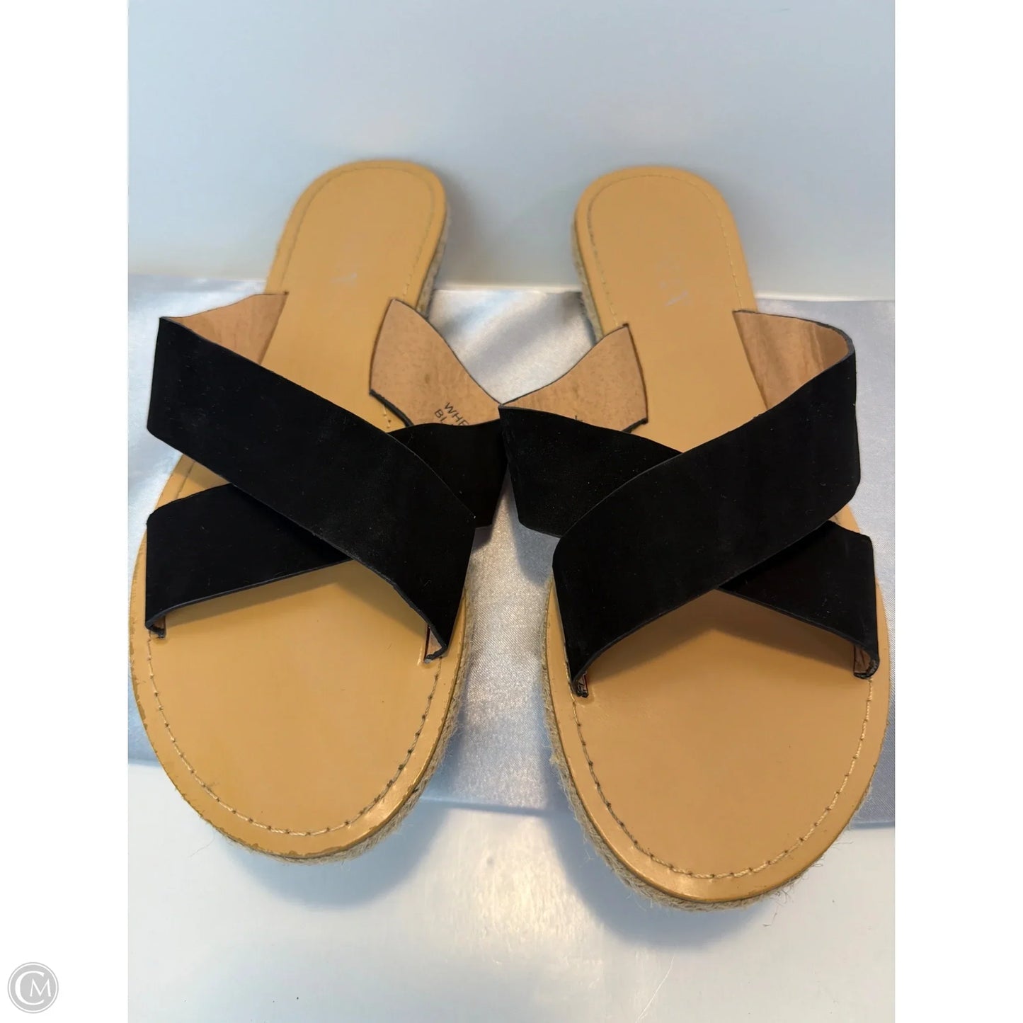 Sandals Flats By Clothes Mentor In Black, Size: 8