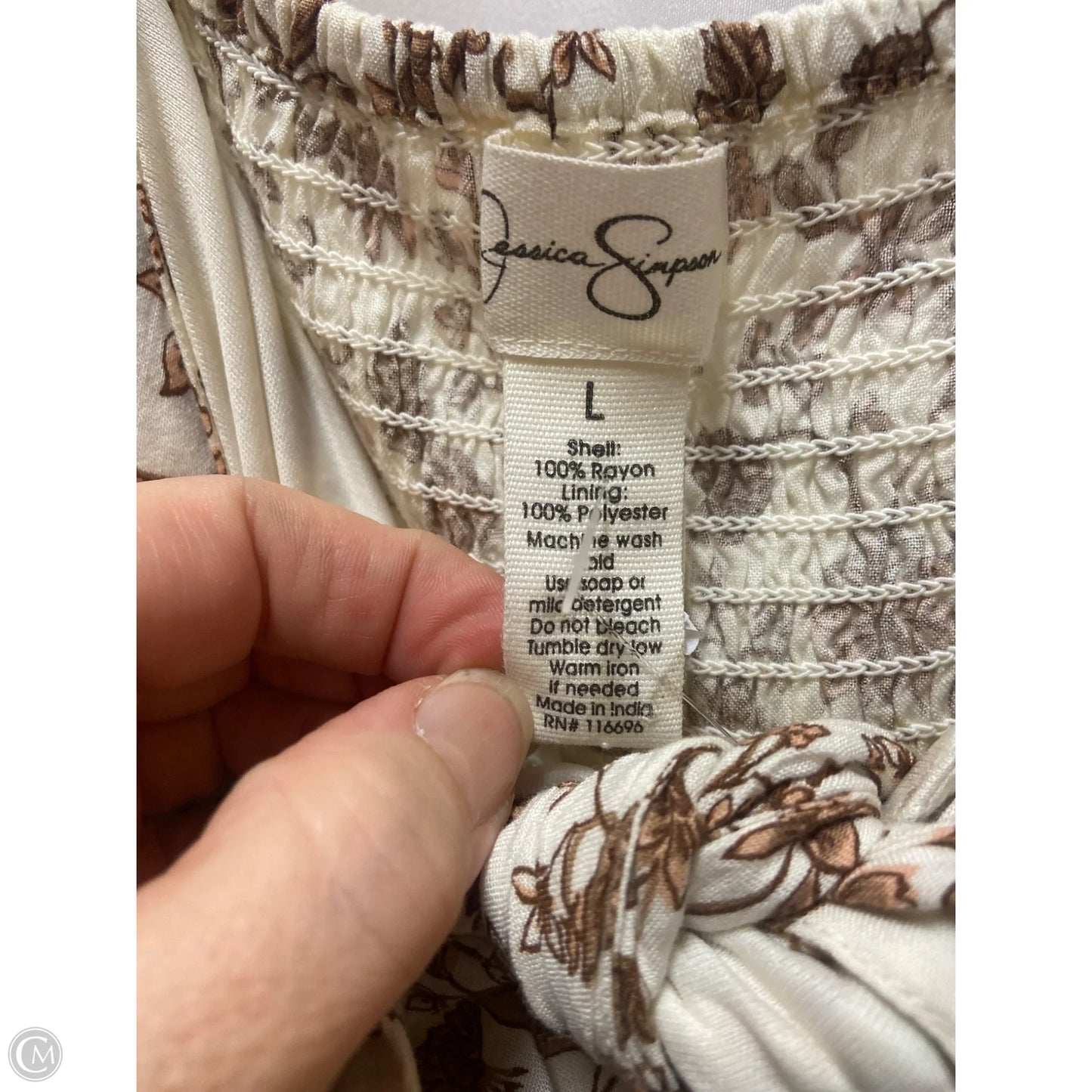 Dress Casual Short By Jessica Simpson In Cream, Size: L