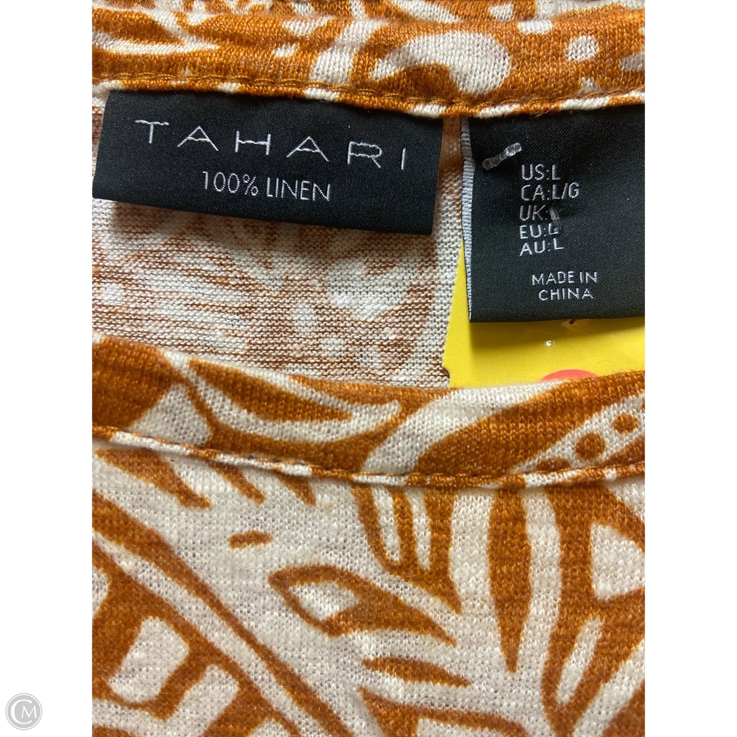Pants Set 2pc By Tahari In Orange & Tan, Size: L