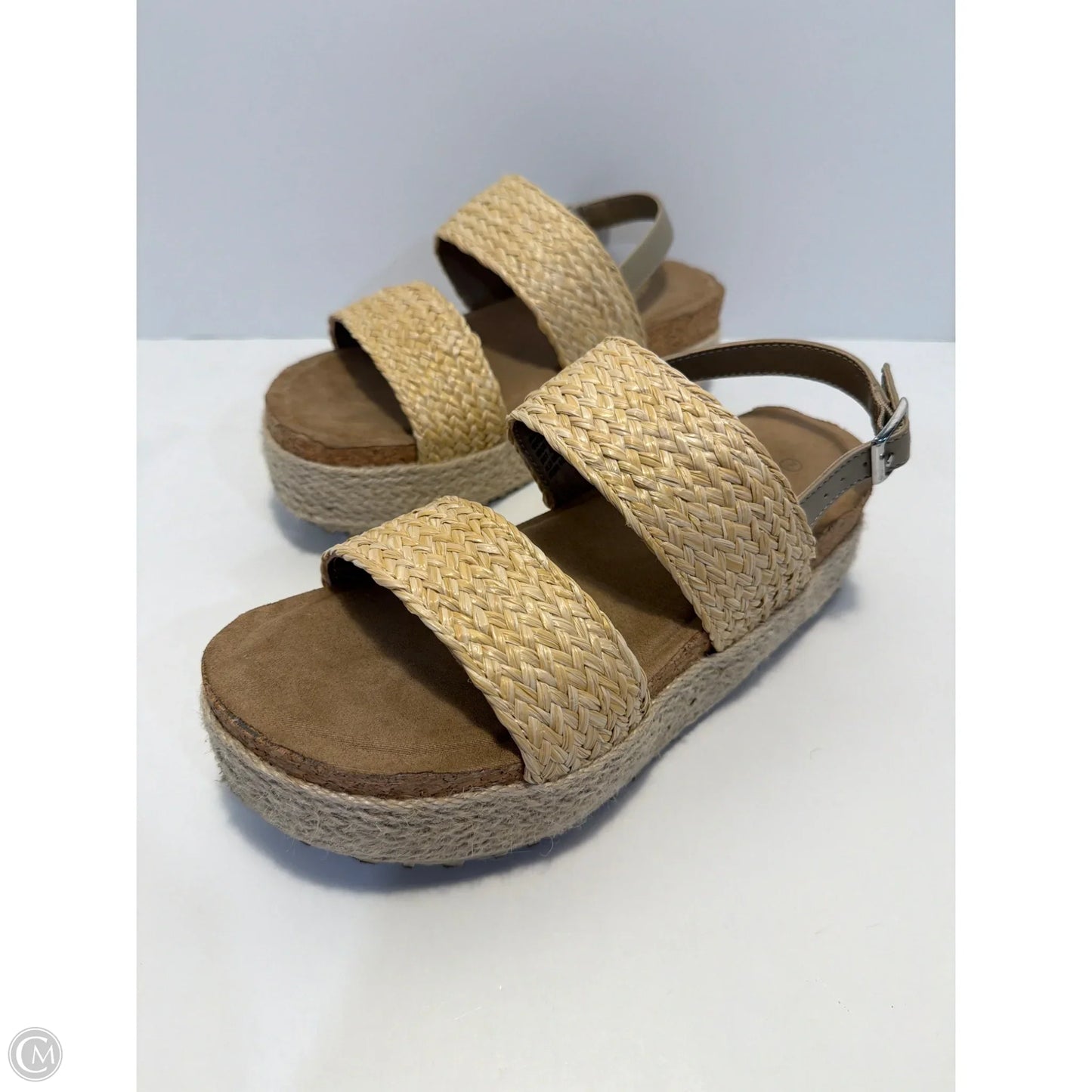 Sandals Heels Block By Serra In Tan, Size: 7