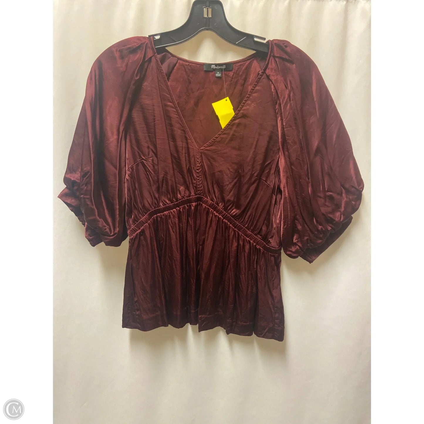 Top Short Sleeve By Madewell In Maroon, Size: M