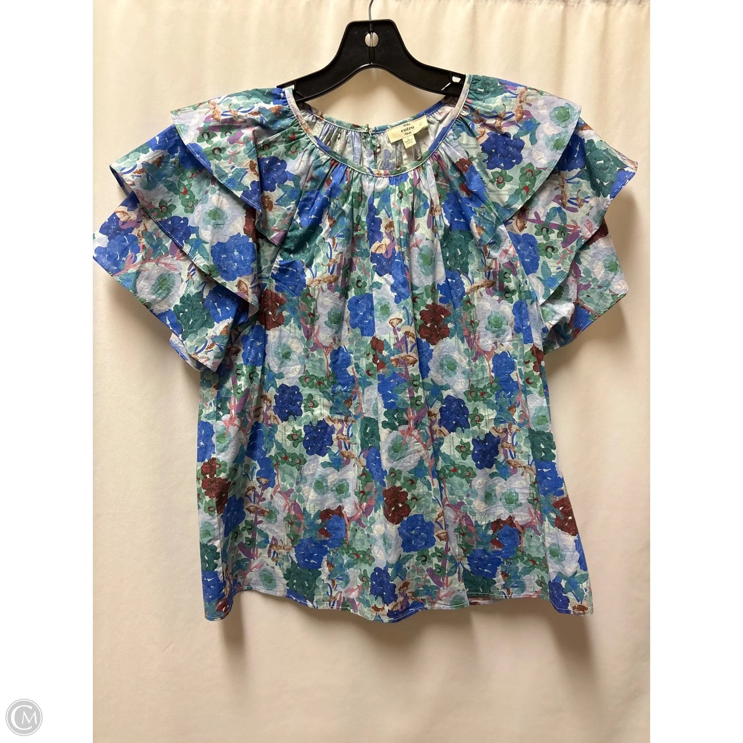 Top Short Sleeve By Entro In Blue, Size: L