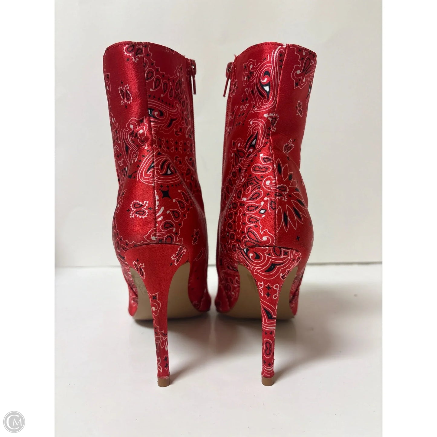 Boots Ankle Heels By Clothes Mentor In Red, Size: 9