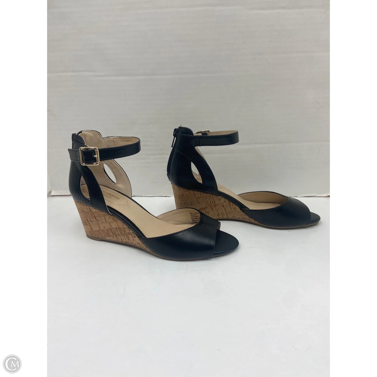 Sandals Heels Block By Liz Claiborne In Black, Size: 7