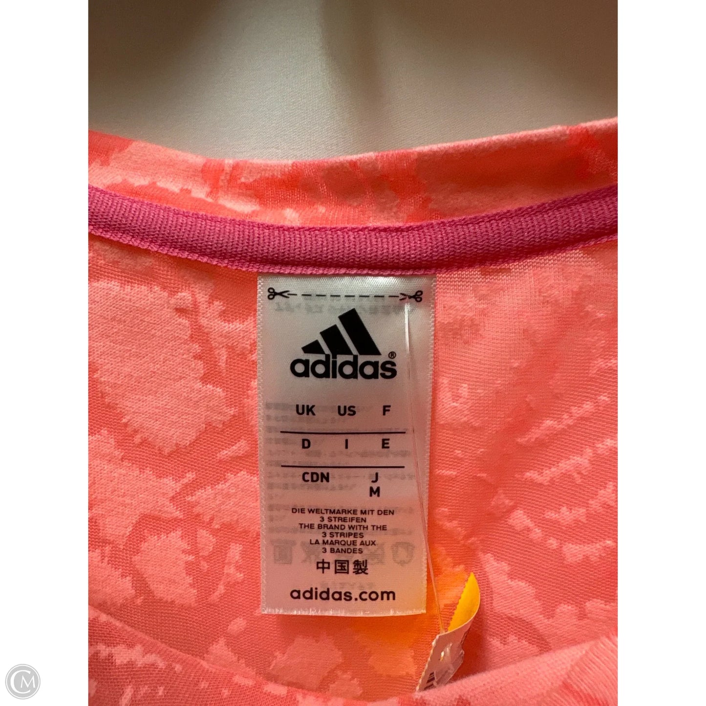Top Short Sleeve By Adidas In Pink, Size: L