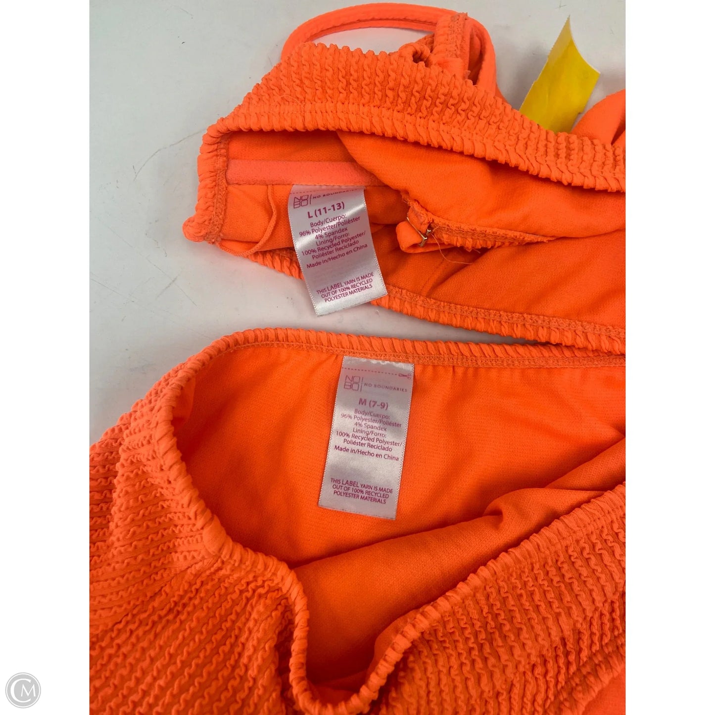 Swimsuit 2pc By No Boundaries In Orange, Size: M