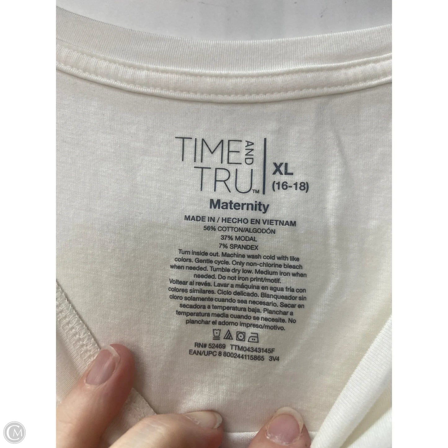 Top Short Sleeve By Time And Tru In White, Size: Xl
