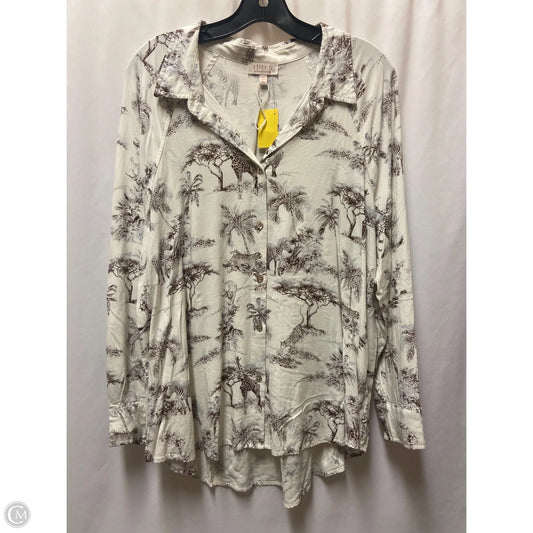 Top Long Sleeve By Chenault In Cream, Size: Xl