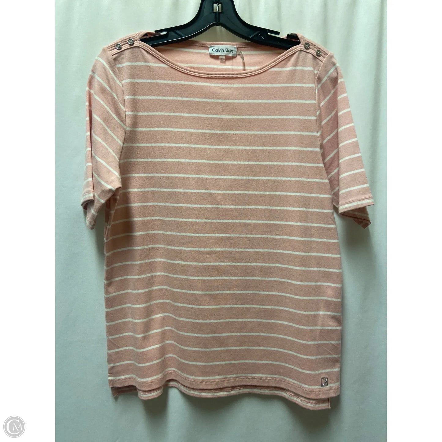 Top Short Sleeve By Calvin Klein In Pink, Size: L