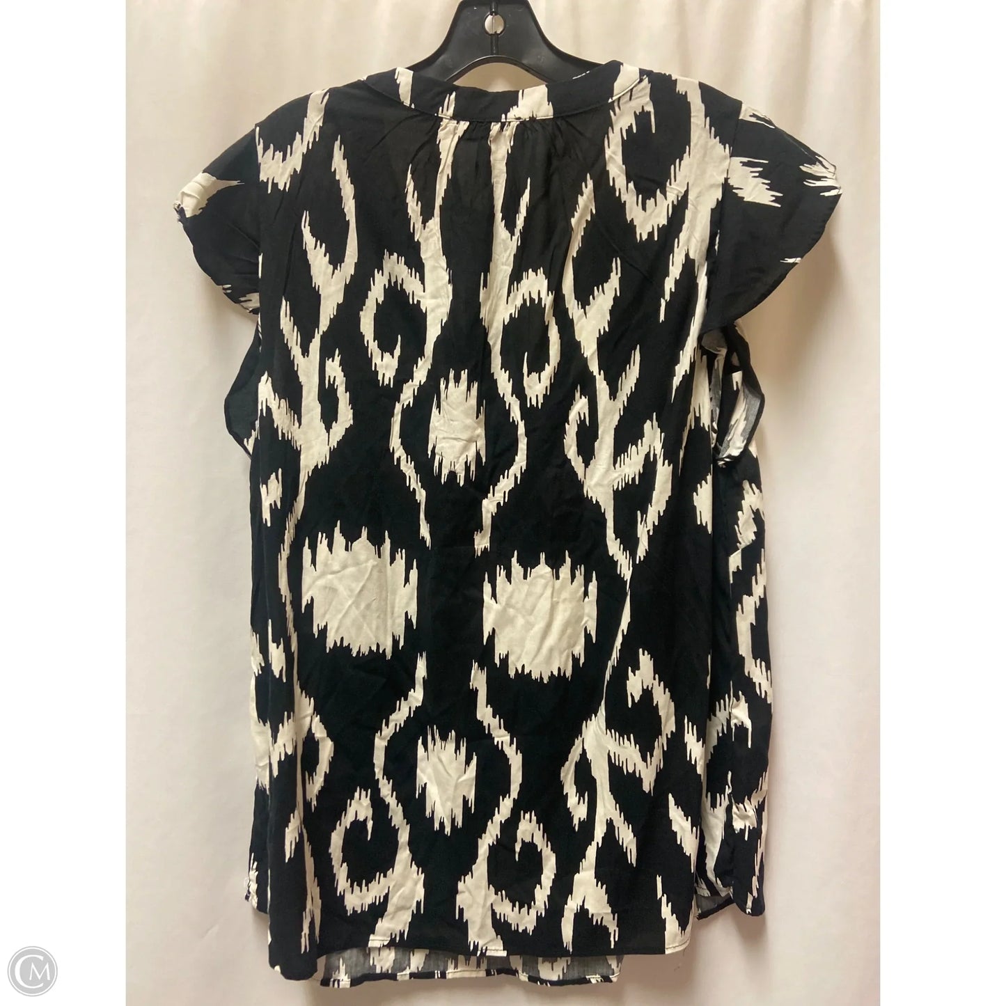 Top Short Sleeve By Rachel Zoe In Black & White, Size: 1x