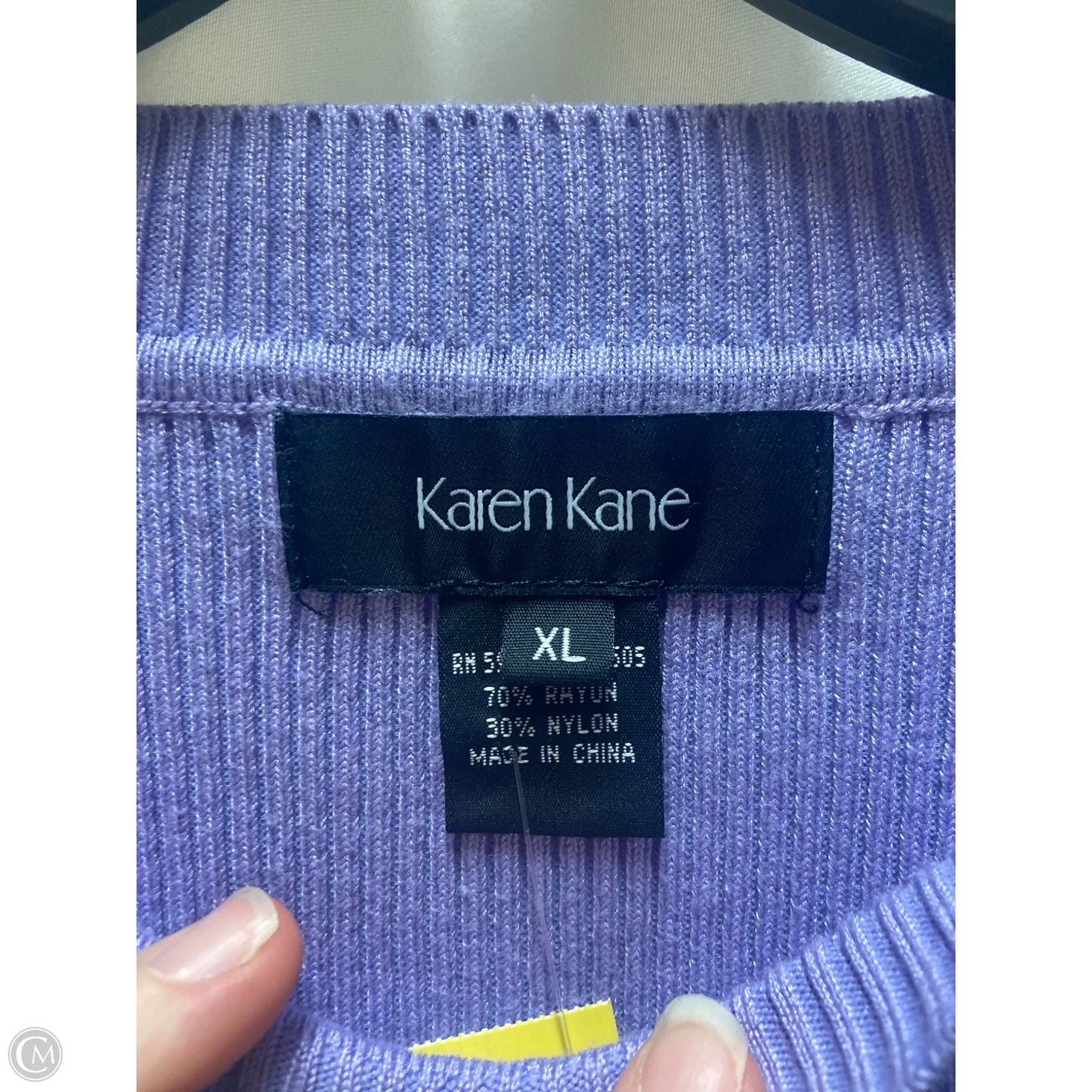 Top Long Sleeve By Karen Kane In Purple, Size: Xl