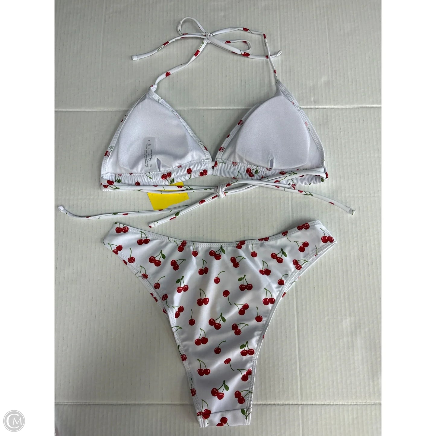 Swimsuit 2pc By Shein In Red & White, Size: L