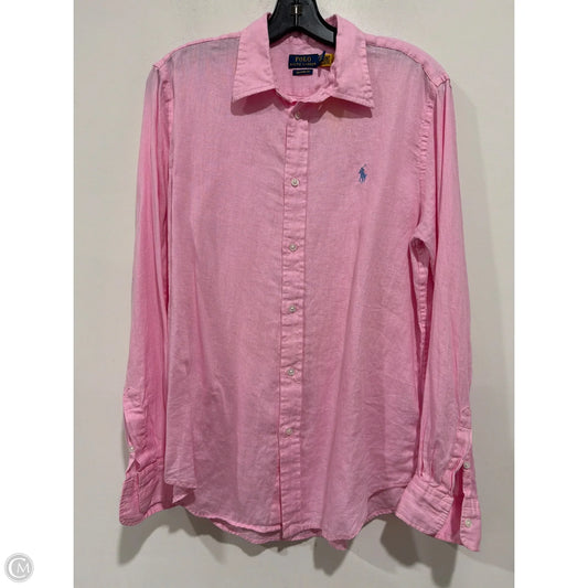 Top Long Sleeve By Ralph Lauren Blue Label In Pink, Size: M