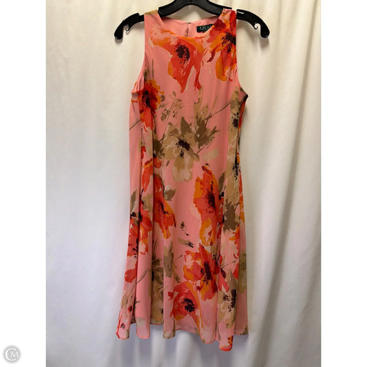 Dress Casual Midi By Ralph Lauren In Pink, Size: S