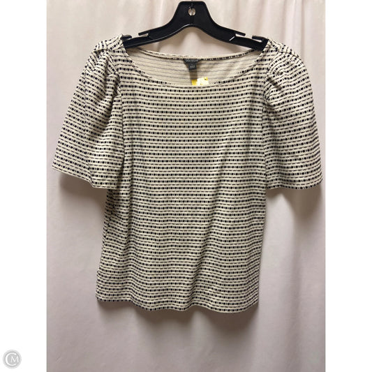 Top Short Sleeve By Ann Taylor In Black & White, Size: L