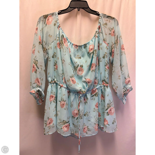 Top Long Sleeve By Lane Bryant In Blue, Size: 1x