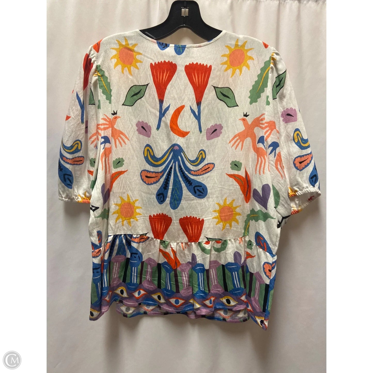 Top Short Sleeve By Cece In White, Size: L