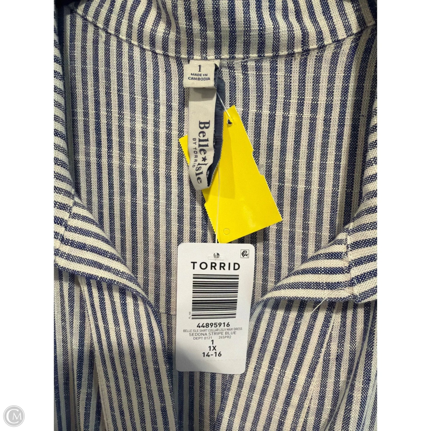 Dress Casual Maxi By Torrid In Blue & White, Size: 1x