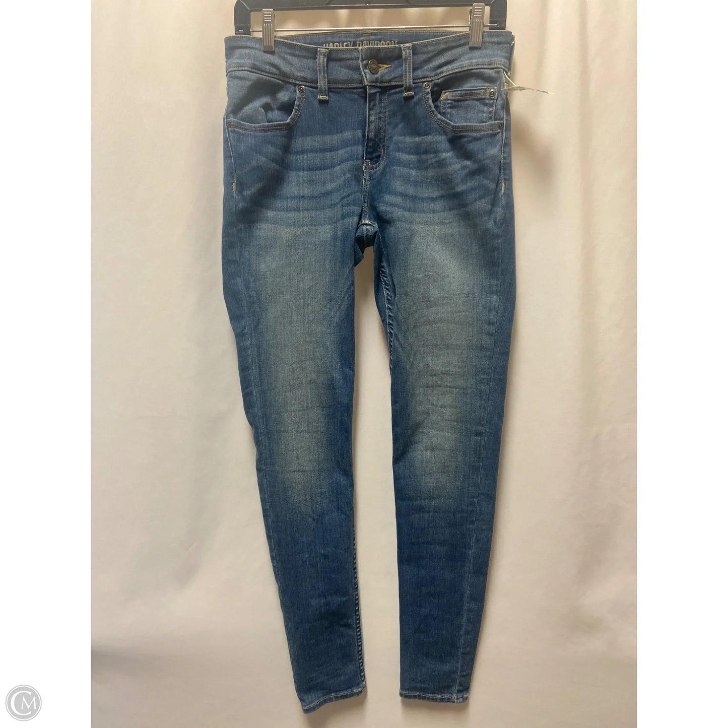 Jeans Skinny By Harley Davidson In Blue Denim, Size: 4