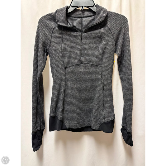 Athletic Top Long Sleeve Collar By Lululemon In Black, Size: 2