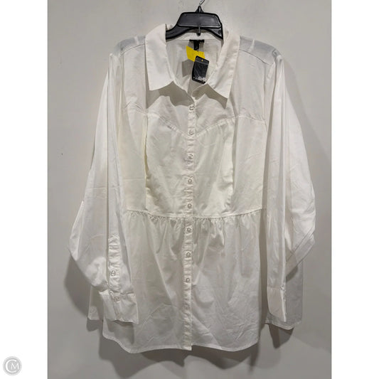 Top Long Sleeve By Torrid In White, Size: 4x