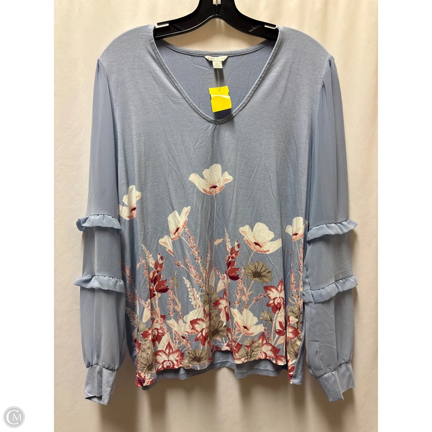 Top Long Sleeve By Cato In Blue, Size: Xl