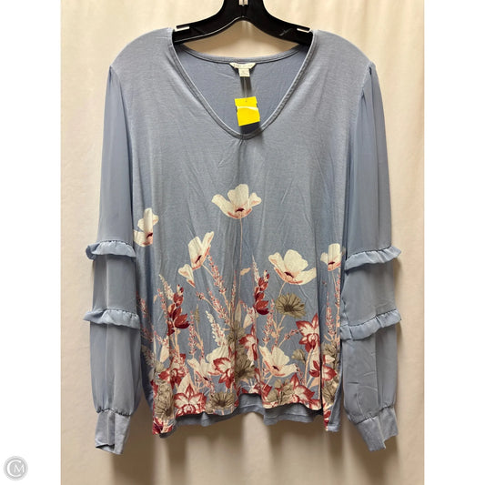 Top Long Sleeve By Cato In Blue, Size: Xl