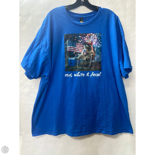 Top Short Sleeve By Gildan In Blue, Size: 3x