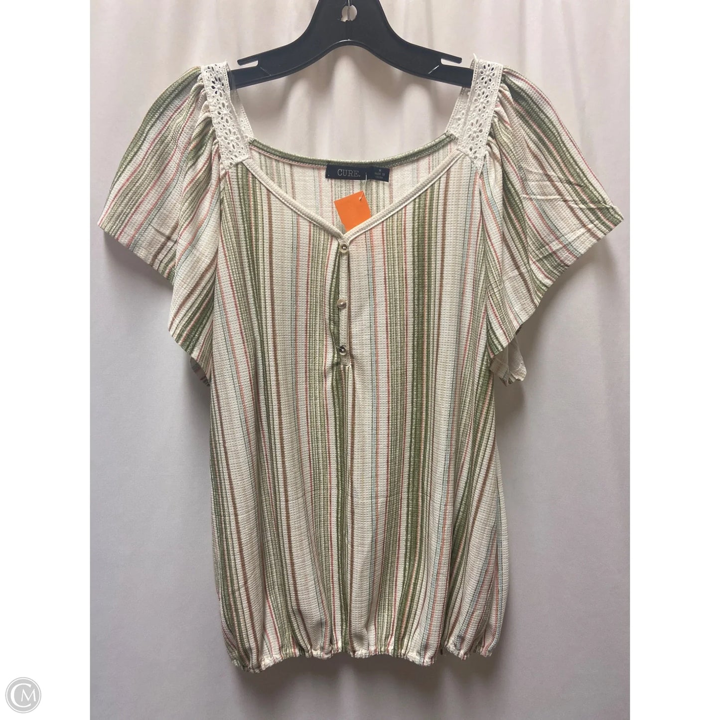 Top Short Sleeve By Cure In Tan, Size: M