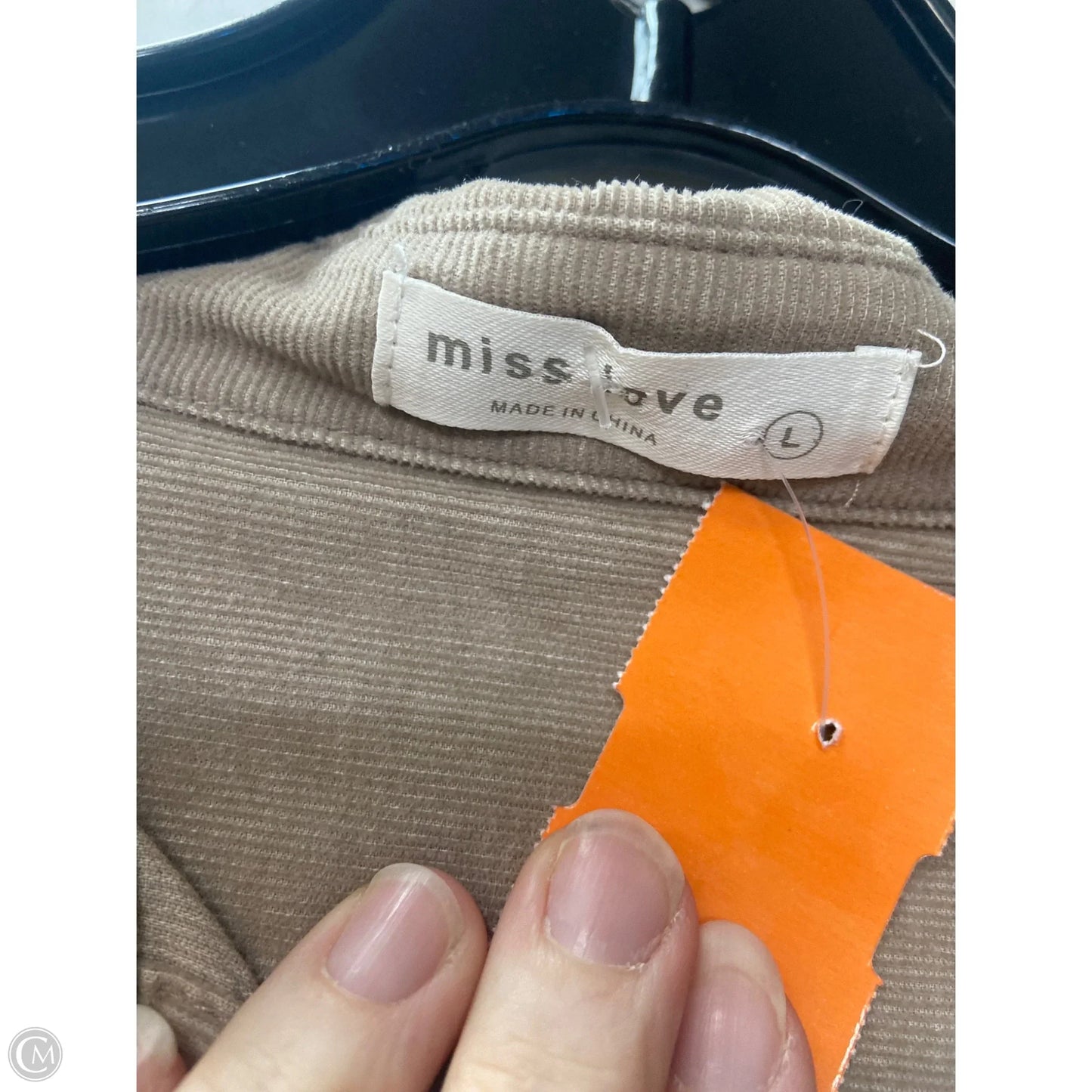 Top Long Sleeve By Miss Love In Tan, Size: L