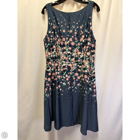 Dress Casual Midi By Loft In Blue, Size: L