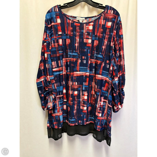 Top Long Sleeve By Kim Rogers In Blue, Size: 3x