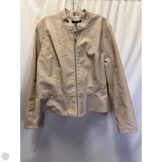 Jacket Moto By Baccini In Beige, Size: Xl