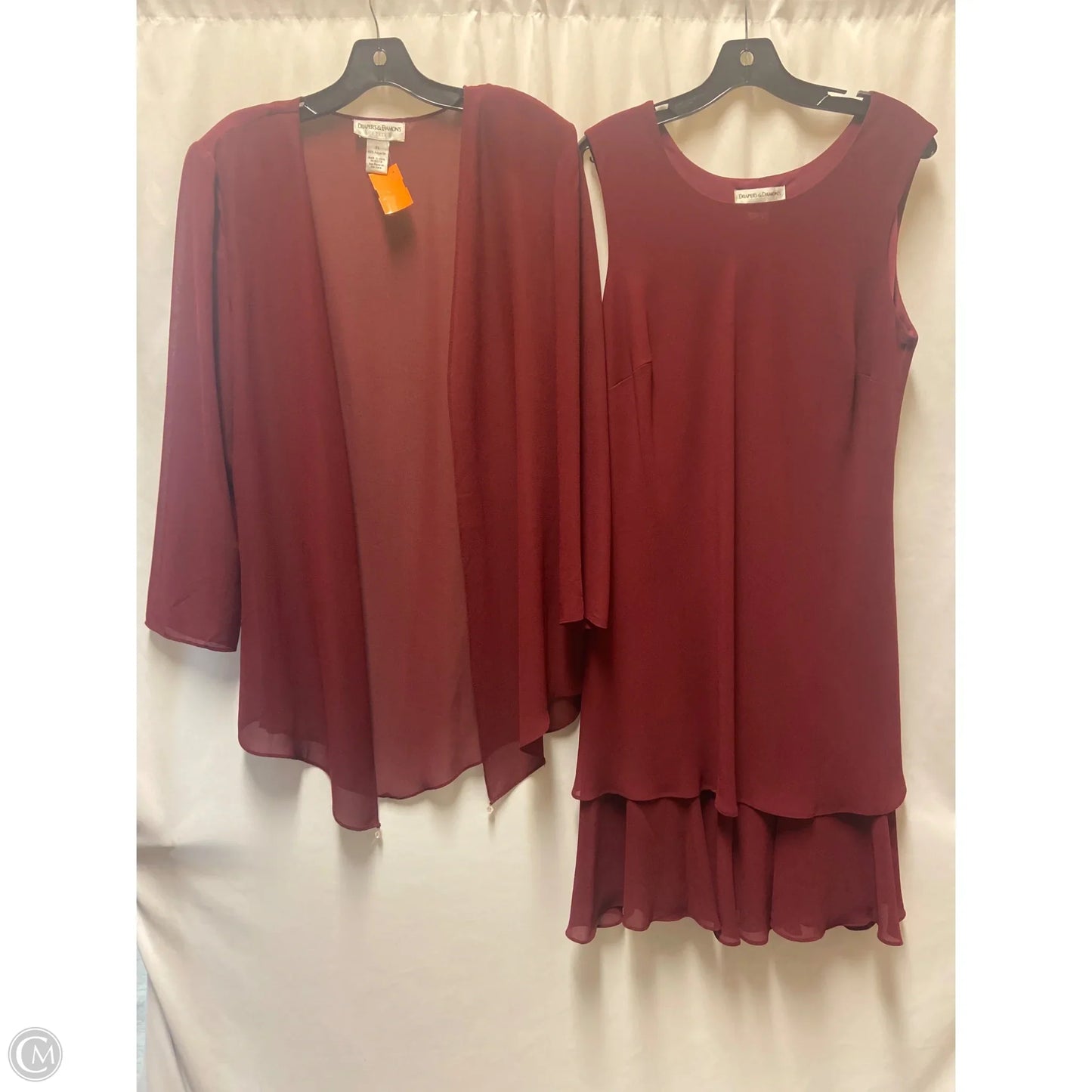 Dress Set 2pc By Drapers & Damons In Maroon, Size: Lp